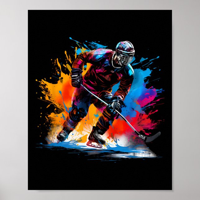 Poster Colorful Ice Hockey  (Devant)
