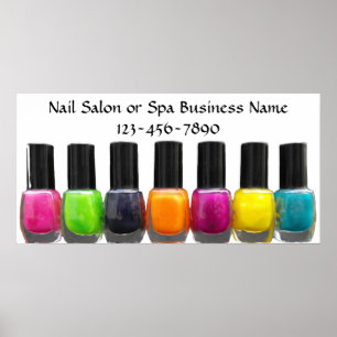Poster Colorful Nail Polish Bottles, Nail Salon