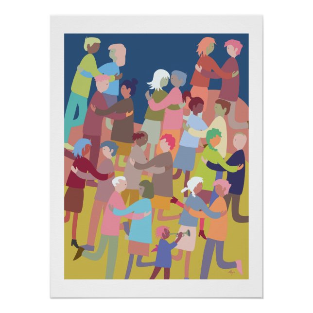 Poster colorful people dancing (Front)