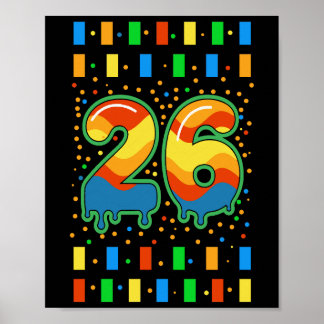 Poster Colorful Rainbow Drip Number 26 