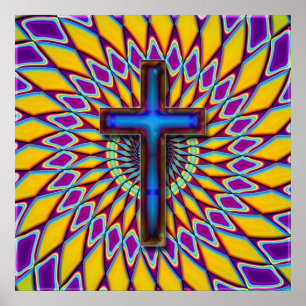 POSTER COLORFUL RETRO CROSS