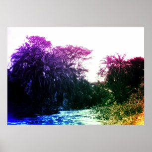 Poster Colorful River Gallery Forêt Vintage Tropical