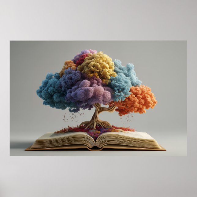 Poster Colorful Storybook Tree Fantasy Bloom (Devant)