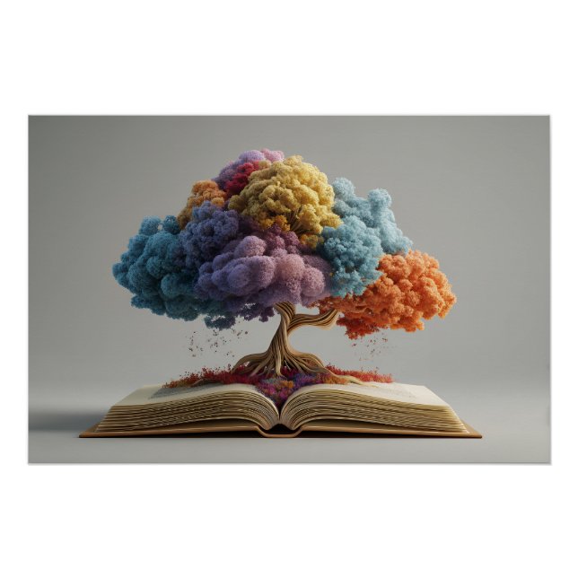Poster Colorful Storybook Tree Fantasy Bloom (Devant)