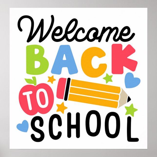 Poster Colorful Welcome Back to School Design (Devant)