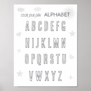 Poster Coloriez votre propre ABC