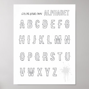 Poster Coloriez votre propre ABC pour les enfants