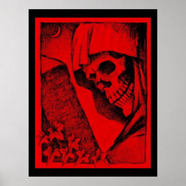 Poster colossal rouge crâne (Devant)