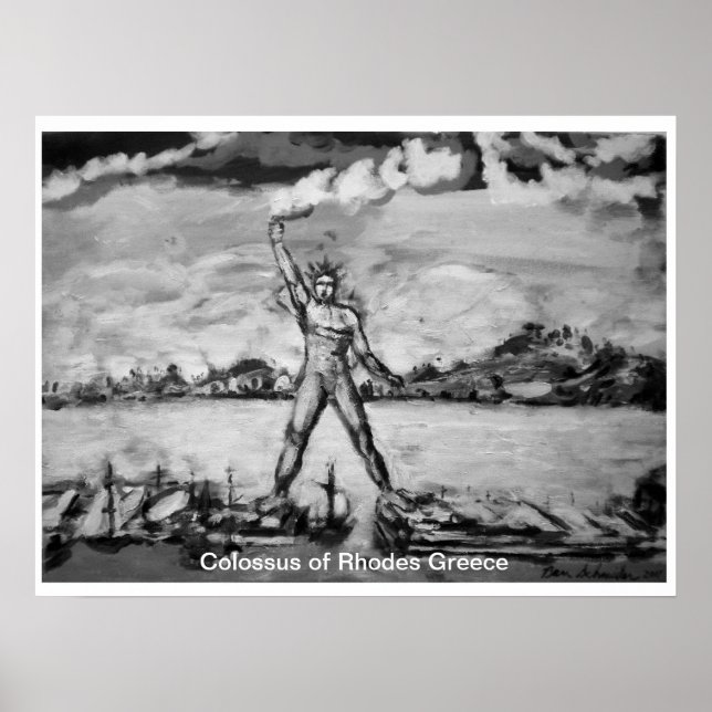 Poster Colosse de Rhodes Grèce par Ben Schneider (Devant)