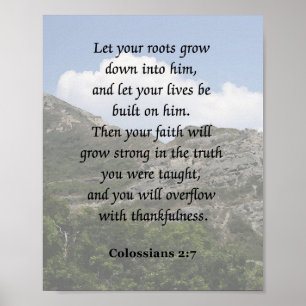 Poster Colossiens 2:7, Bible Verse