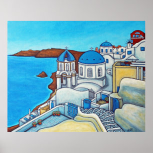 Poster Colours of Santorini Print by Lisa Lorenz