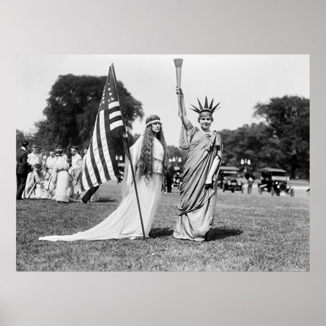 Poster Columbia et Lady Liberty, 1919 (Devant)