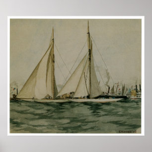 Poster Columbia et Shamrock 1899