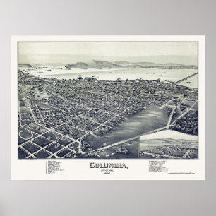 Poster Columbia, PA Carte panoramique - 1894