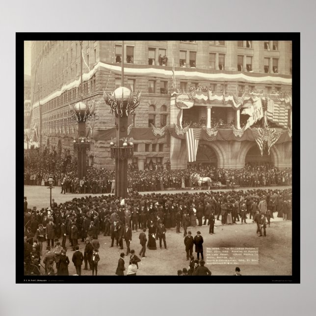 Poster Columbian Parade Chicago IL 1892 (Devant)