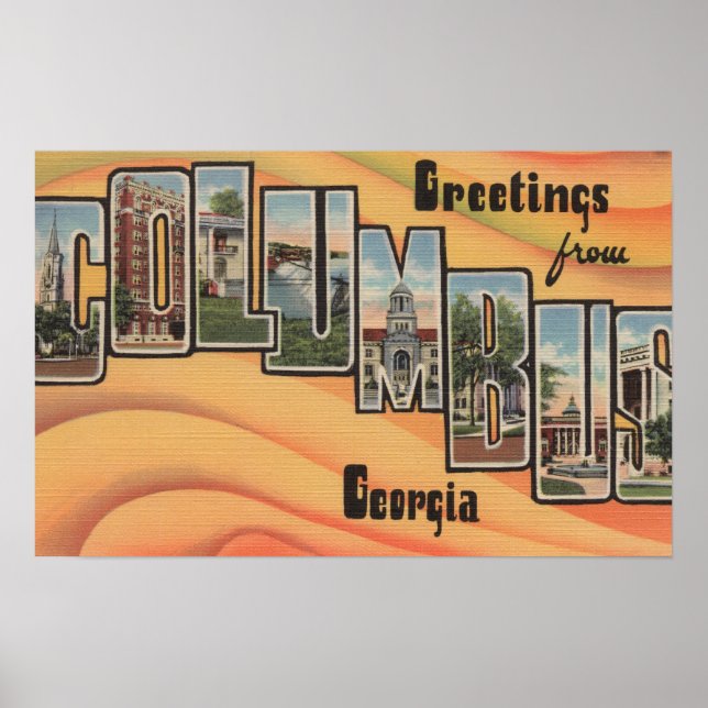 Poster Columbus, Géorgie - Scènes de grandes lettres (Devant)