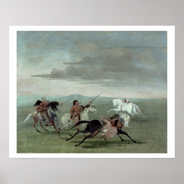 Poster Comanche Feats of Martial Horsemanship, 1834 (oil (Devant)