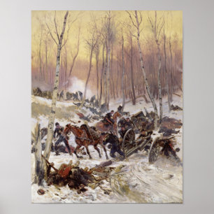 Poster Combat d'artillerie dans un bois