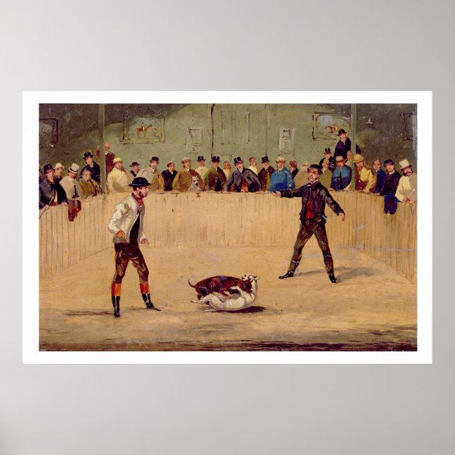 Poster Combat de chiens (huile sur papier) (Devant)
