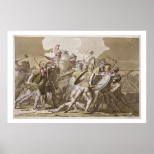 Poster Combat de Grecs et de Trojan au-dessus du corps de