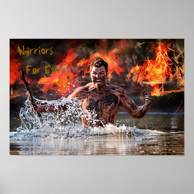 POSTER COMBAT DE GUERRIÈRE DANS L'EAU (Devant)