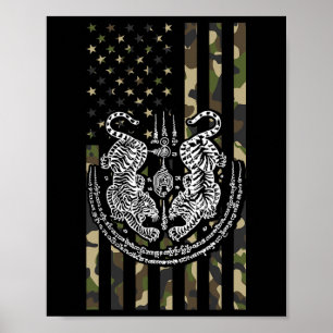 Poster Combat de rue Muay Thai Tiger Mma Muay Thai Kickbo