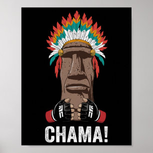 Poster Combattant Chama Fan de MMA Jjb Boxe Muay Thai Kic