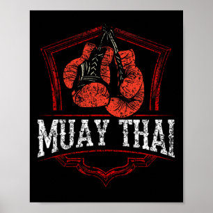 Poster Combattant d'arts martiaux Muay Thai Boxe Hobby