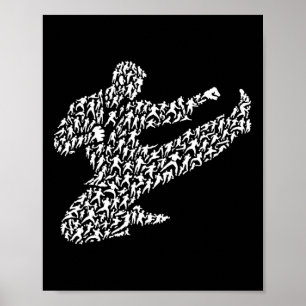 Poster Combattant de karaté et de Kung Fu