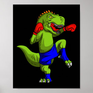 Poster Combattant de Muay Thai Mma T-rex Comt d'arts mart
