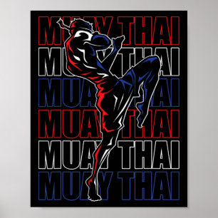 Poster Combattant Muay Thai Sports Arts Martiaux Mma Thaï