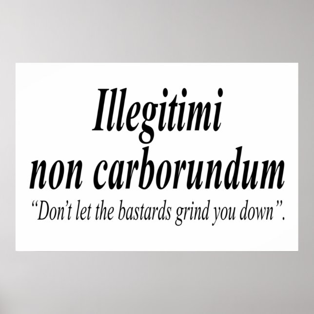 Poster COMBATTRE DE RETOUR Illégitimi non carborundum est (Devant)