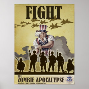 Poster Combattre l'affiche de Zombie Apocalypse