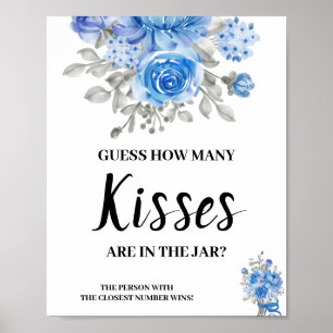 Poster Combien de baisers Panneau de jeu de Baby Shower B