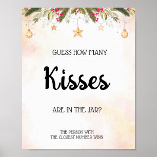 Poster Combien de baisers Panneau de jeu de Baby Shower d