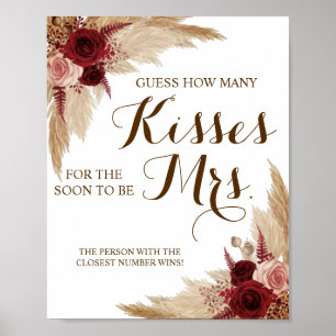 Poster Combien de baisers pour Mme Pampas Douche Jeu Sign