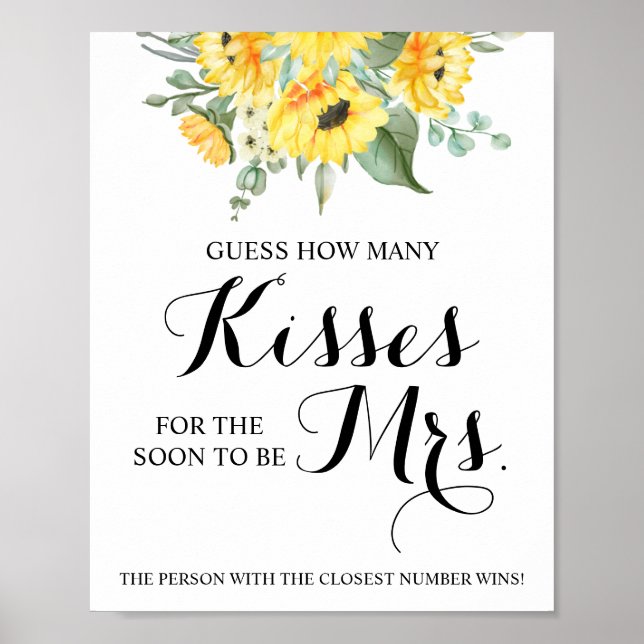 Poster Combien de baisers pour Mme Sunflower Douche Jeu (Devant)