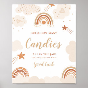 Poster Combien de bonbons Boho Arc-En-Ciel