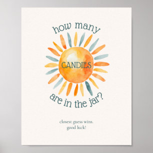 Poster Combien de bonbons ici vient le Baby shower du Fil