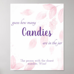 Poster Combien de bonbons Panneau de jeu de Baby Shower d