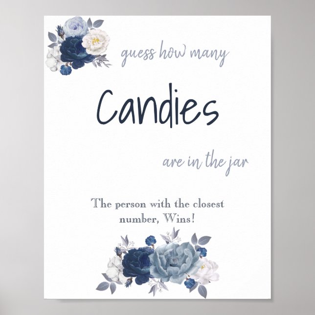 Poster Combien de bonbons Signe de jeu de Baby Shower (Devant)