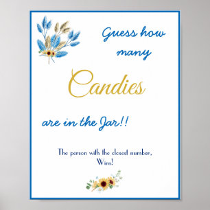 Poster Combien de Candies Fête des mariées Jeu Signe