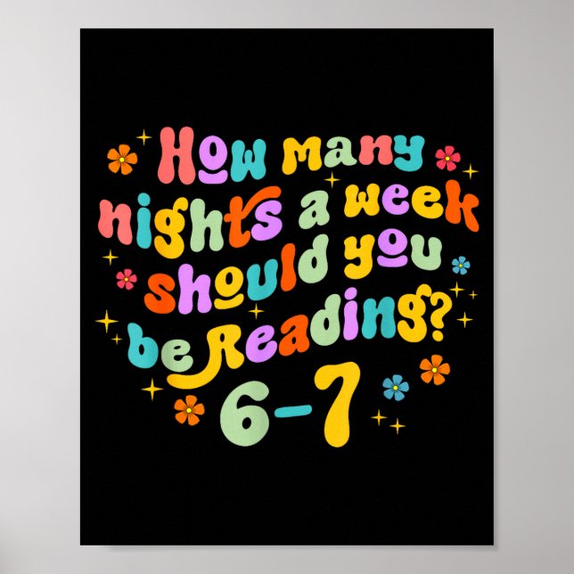 Poster Combien de nuits de lecture 67 Meme drôle Six Sept (Devant)