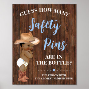 Poster Combien De Pins De Sécurité Jouent Un CowboyDouche