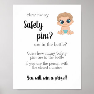 Poster Combien de poubelles de sécurité bébé garçon