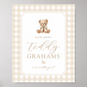 Poster Combien de teddy grahams Gingham unisexe