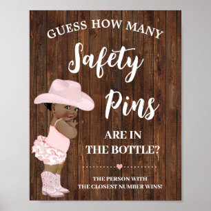 Poster Combien d'Épingles de Sécurité AA Cowgirl Baby sho