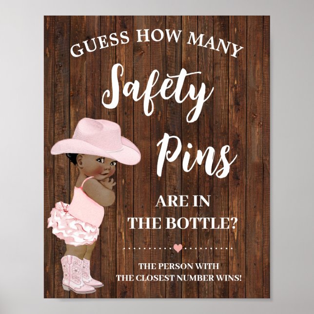 Poster Combien d'Épingles de Sécurité AA Cowgirl Baby sho (Devant)