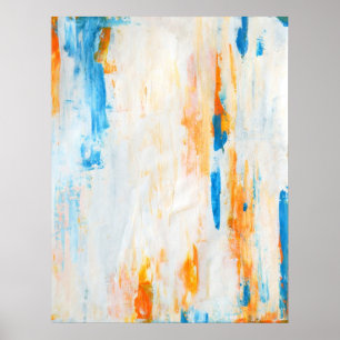 Poster 'Come Closer' Art Turquoise et Orange Abstrait