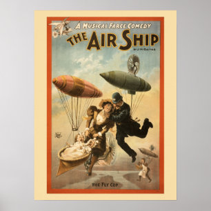 Poster Comédie musicale vintage le bateau d'air